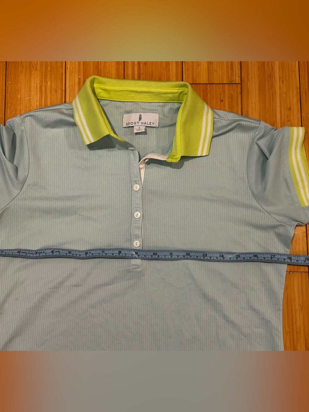Sport Haley Light Blue Polo with Lime Trim - Picture 11 of 12